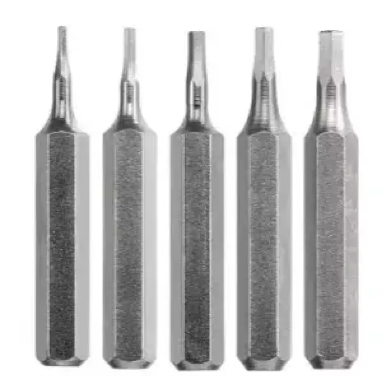 Schraubendreher-Bitsatz KWB 128440 — 5 Stück, Sechskant-Aufsätze (imperial), metrische Größen 0,7, 0,9, 1,3, 1,5, 2 mm, 28 mm Länge