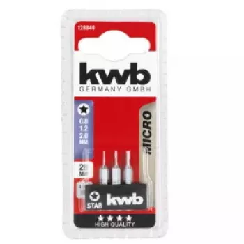 Schraubendreher-Bitsatz KWB 128840 — 3 Stk., Torx (Star) Spitzen, 28 mm Länge