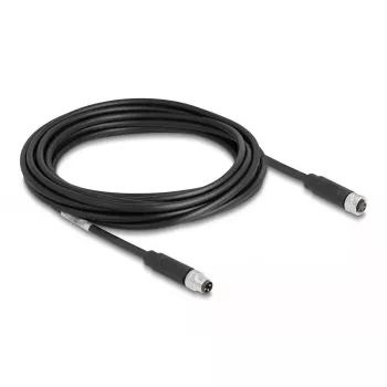 DeLOCK M8 3-poliges Kabel A-kodiert Stecker auf Buchse PUR TPU 5 m