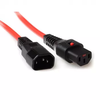ACT Stromkabel C13 IEC Lock C14 rot 3 m PC1387 230V 10A