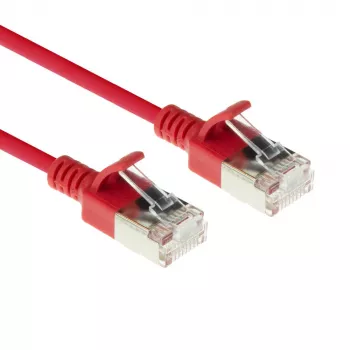 ACT rot 0,15 m LSZH U/FTP CAT6A Rechenzentrums-Slimline-Patchkabel mit Verriegelungsschutz und RJ45-Steckern