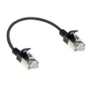 ACT Schwarz 0,15 Meter LSZH U/FTP CAT6A Rechenzentrums-Slimline-Patchkabel rastnasenfrei mit RJ45-Steckern