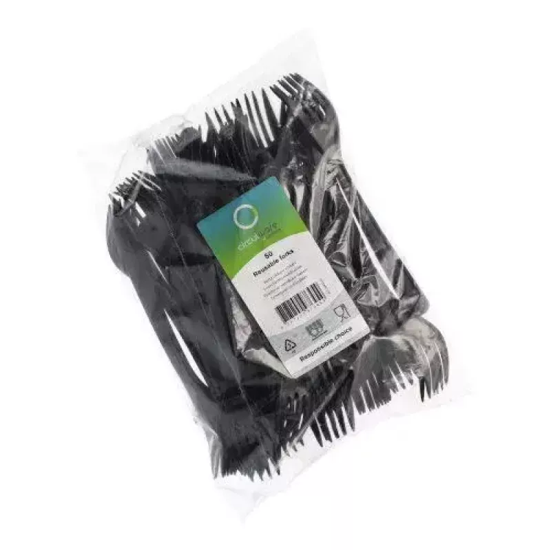 Einweggabel Papstar 96435 Polypropylen Schwarz 50 Stück