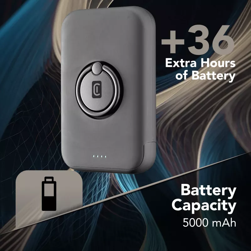 Cellularline Wireless Power Bank MAG 5000 Tragbarer Ladegerät kompatibel mit dem MagSafe-System