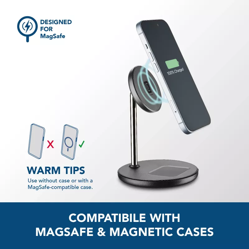 Cellularline Mag Duo Wireless Charger 2-in-1 kabellose Ladestation für Apple-Geräte