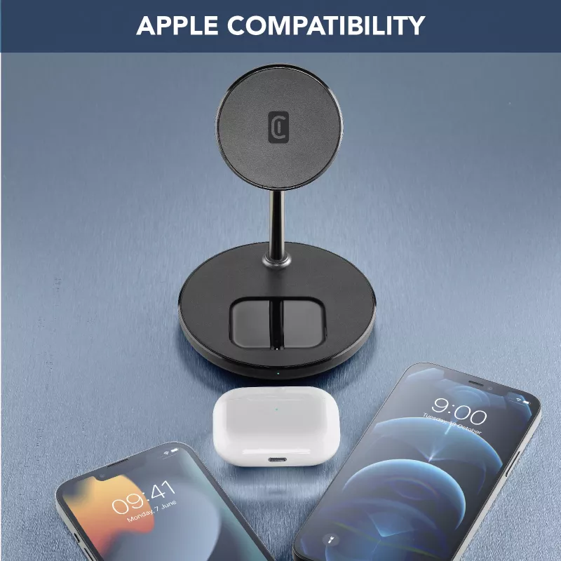 Cellularline Mag Duo Wireless Charger 2-in-1 kabellose Ladestation für Apple-Geräte