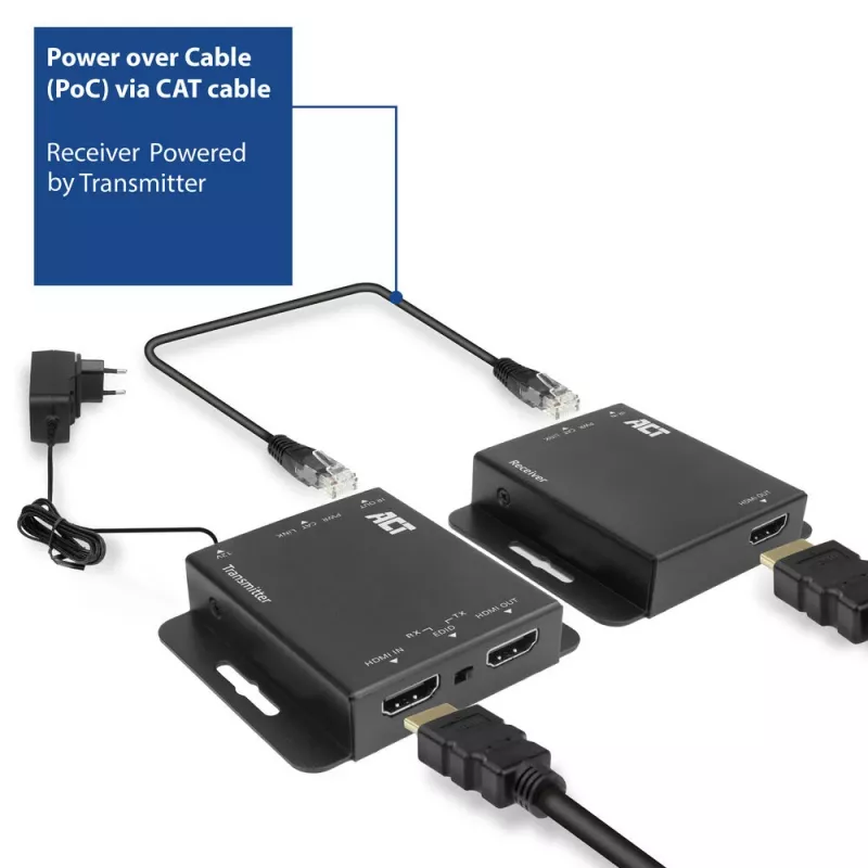 ACT 4K HDMI 1.4 Extender-Set über CAT6 UTP mit IR-Unterstützung, 40 Meter