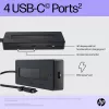 HP 4K USB-C Multiport Hub, USB Type-C, USB Type-C, 10000 Mbit/s, 3840 x 2160, Schwarz, 65 W
