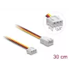 DELOCK Kabelverlängerung 3-Pin (JST) Modell 90867, PVC, 1,3 mm Leiter, einzelne 30 cm Leitung, schwarz/rot/weiß/gelb