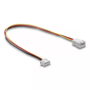 DELOCK Kabelverlängerung 3-Pin (JST) Modell 90867, PVC, 1,3 mm Leiter, einzelne 30 cm Leitung, schwarz/rot/weiß/gelb