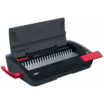 GBC CombBind® CB12 manuelle Bindemaschine, Kammbindegerät, manuell, 165 Blatt, Schwarz, Rot