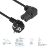 ACT Netzkabel CEE 7/7 Stecker (gewinkelt) - C15 (gewinkelt rechts) IEC60320 schwarz 1,5 m