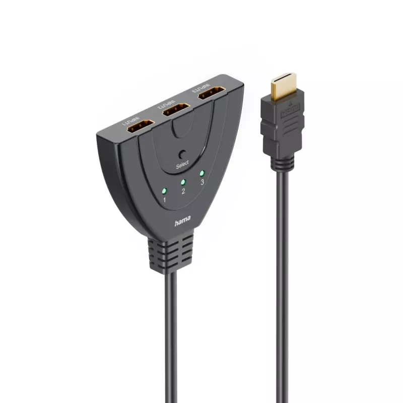 Hama 00205101 HDMI-Kabel 0,55 m HDMI Typ A (Standard) 3 x HDMI Typ A (Standard) Schwarz