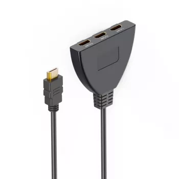 Hama 00205101 HDMI-Kabel 0,55 m HDMI Typ A (Standard) 3 x HDMI Typ A (Standard) Schwarz