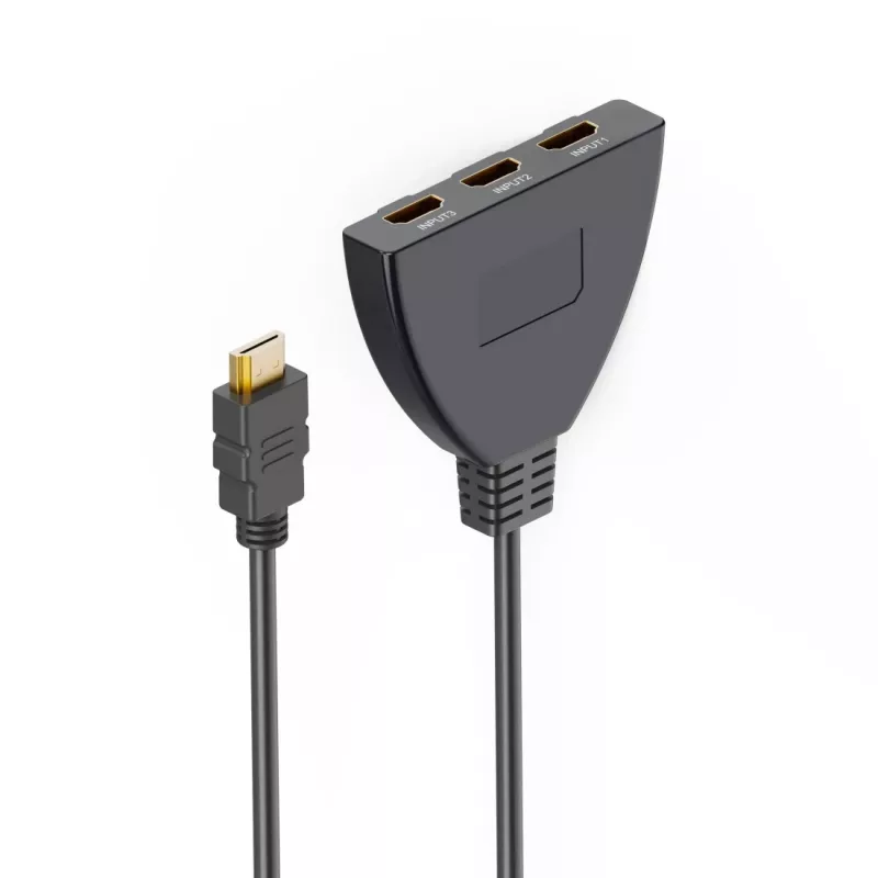 Hama 00205101 HDMI-Kabel 0,55 m HDMI Typ A (Standard) 3 x HDMI Typ A (Standard) Schwarz