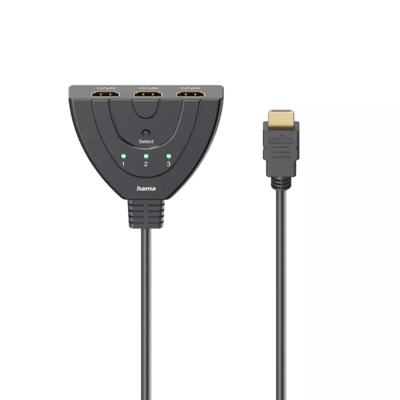 Hama 00205101 HDMI-Kabel 0,55 m HDMI Typ A (Standard) 3 x HDMI Typ A (Standard) Schwarz