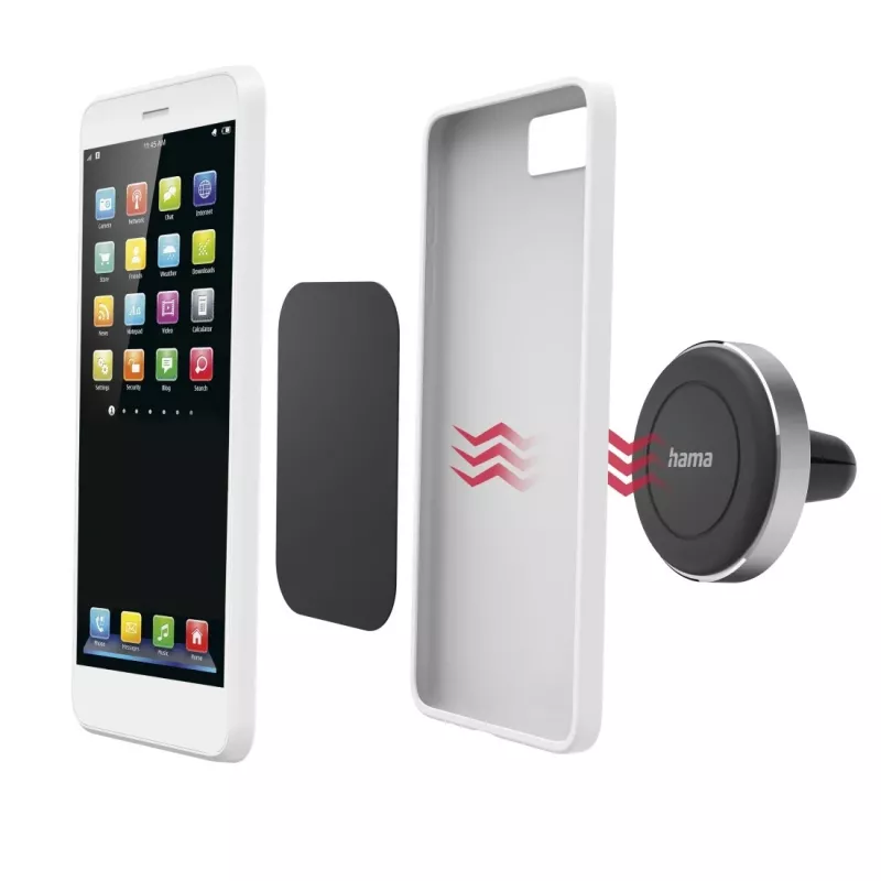 Hama Magnet Passive Halterung Mobiltelefon/Smartphone Schwarz, Silber