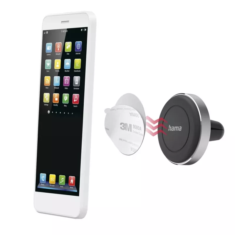 Hama Magnet Passive Halterung Mobiltelefon/Smartphone Schwarz, Silber