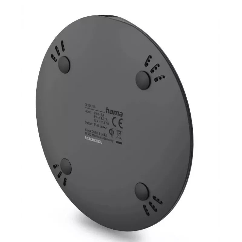 Hama 00201746 mobiles Ladegerät Smartphone Schwarz AC Kabelloses Laden Schnellladefunktion Innenbereich