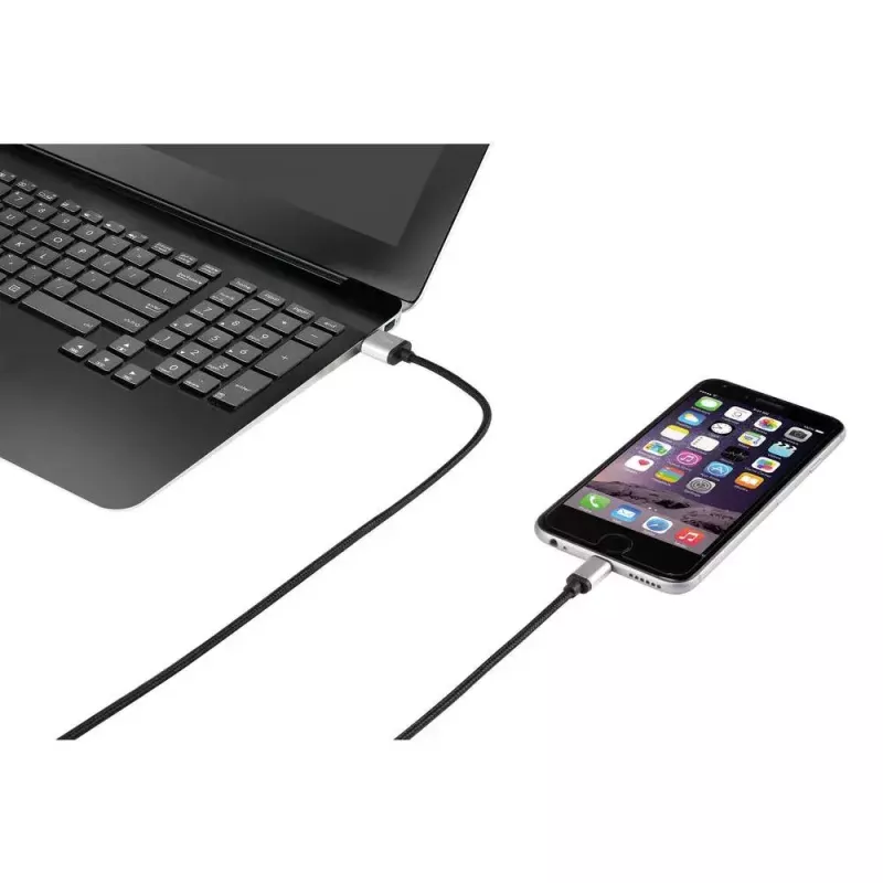 Lightning-Kabel Renkforce RF-4683966 3m Schwarz Silber