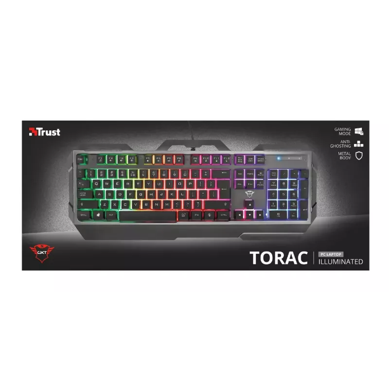 Gaming-Tastatur Trust GXT 856 Torac USB QWERTZ Deutsch Schwarz RGB LED