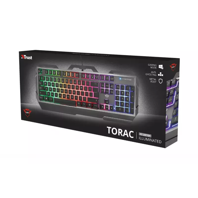 Gaming-Tastatur Trust GXT 856 Torac USB QWERTZ Deutsch Schwarz RGB LED