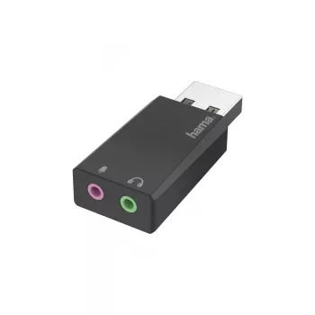 Hama 00200323 Adapter USB auf 2x3,5 mm Schwarz