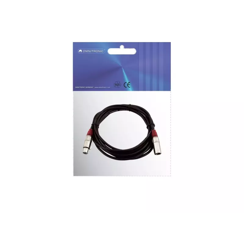 Audiokabel XLR 3-polig Omnitronic 3022050R 5m Schwarz