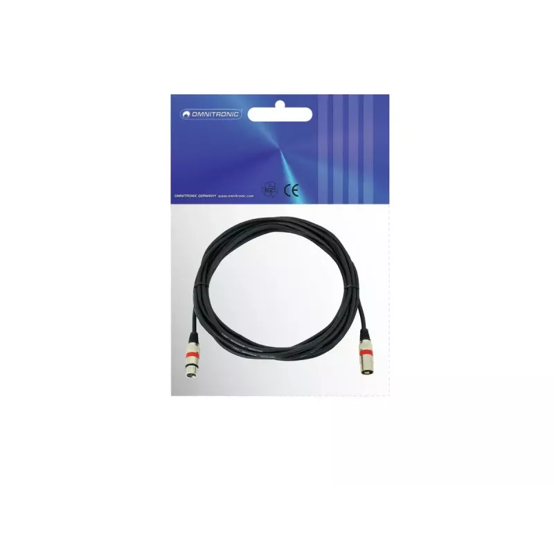 Audiokabel XLR 3-polig Omnitronic 3022052R 7,5 m Schwarz