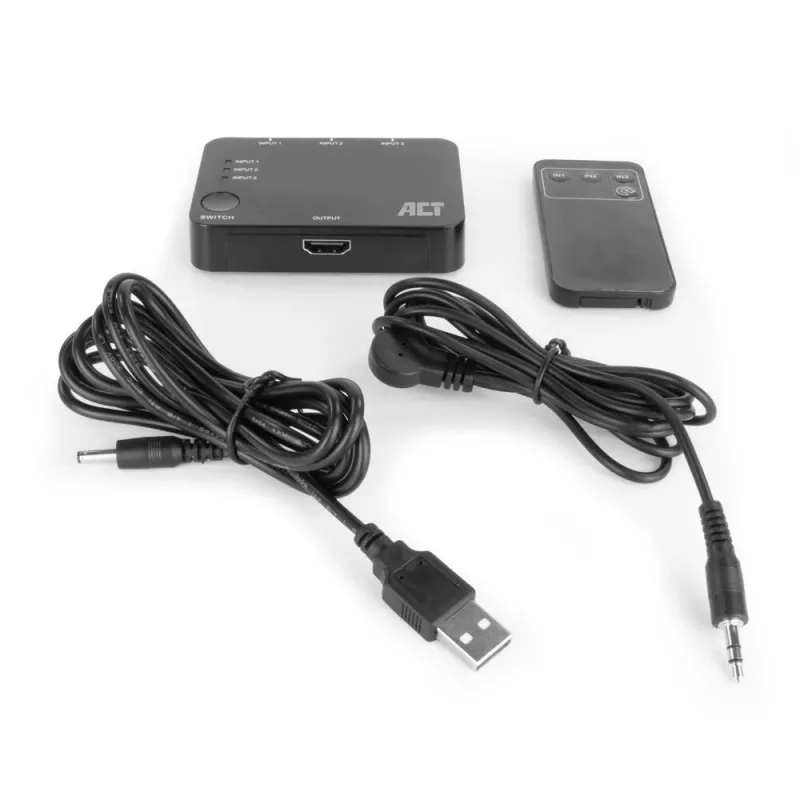 ACT 4K HDMI Switch 3x1 Schwarz 60Hz 1920x1080 3840x2160