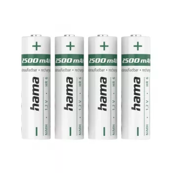 Hama NiMH Akkus, AA Mignon, 2500 mAh, 1,2 V, 4 Stück