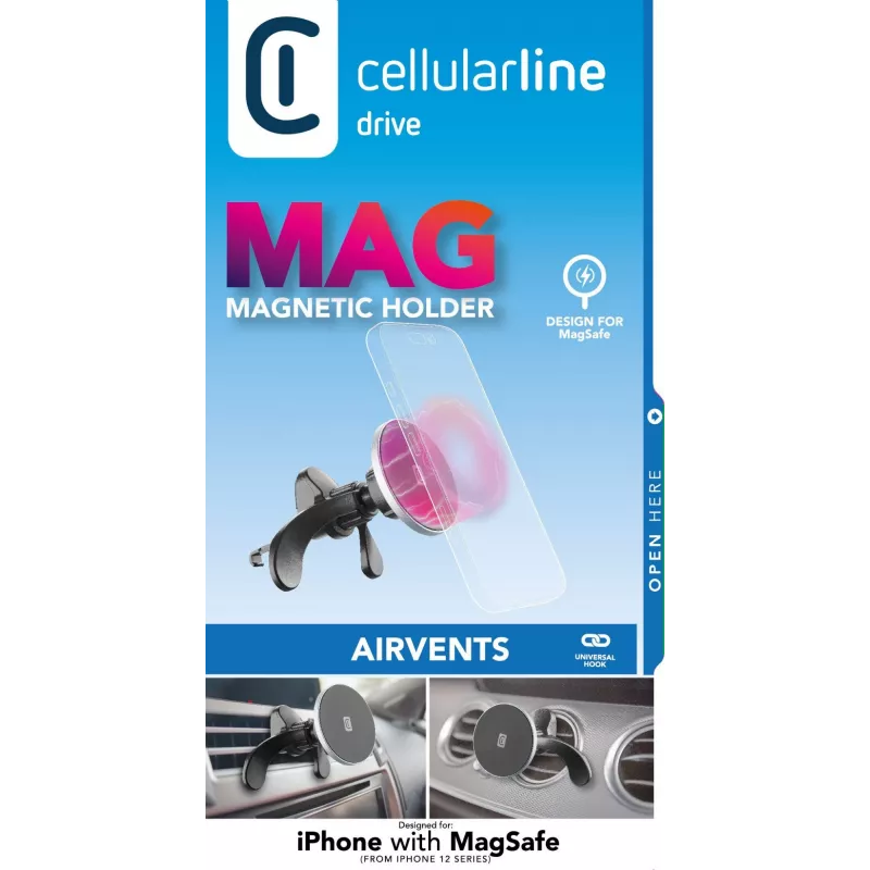 Cellularline Touch Mag Air Vents magnetische Auto-Halterung für Smartphones für MagSafe-System