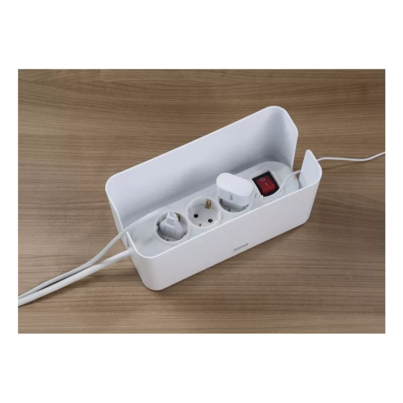 Hama Mini Schreibtisch-/Boden-Kabelbox Weiß