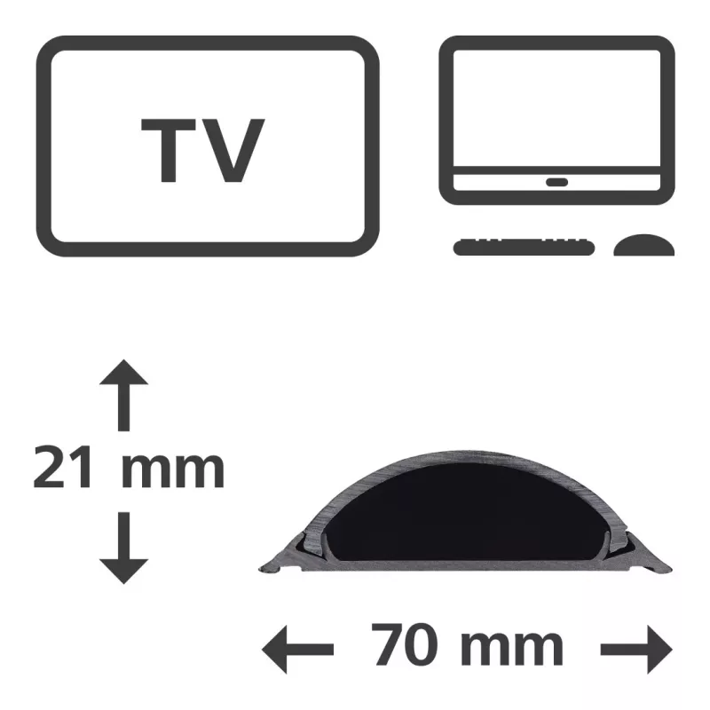 Hama 00220985 Kabelorganizer Universal Kabelkanal Schwarz 1 Stk.