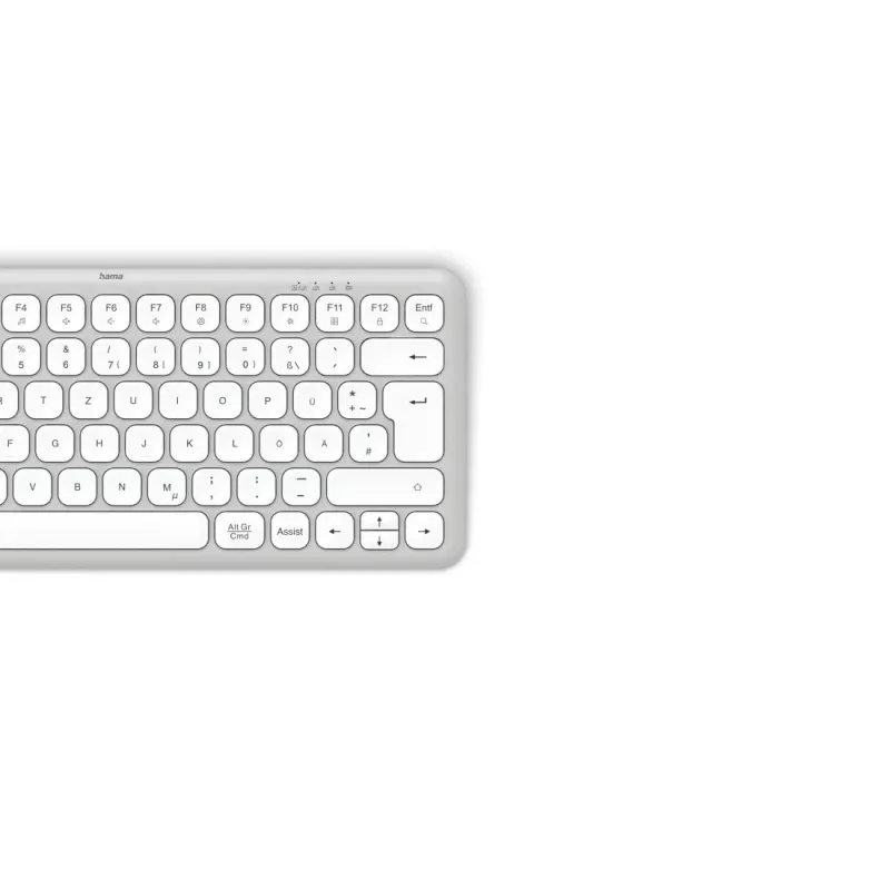 Hama WK-500 Tastatur Home/Office RF Wireless + Bluetooth QWERTZ Deutsch Grau, Weiß