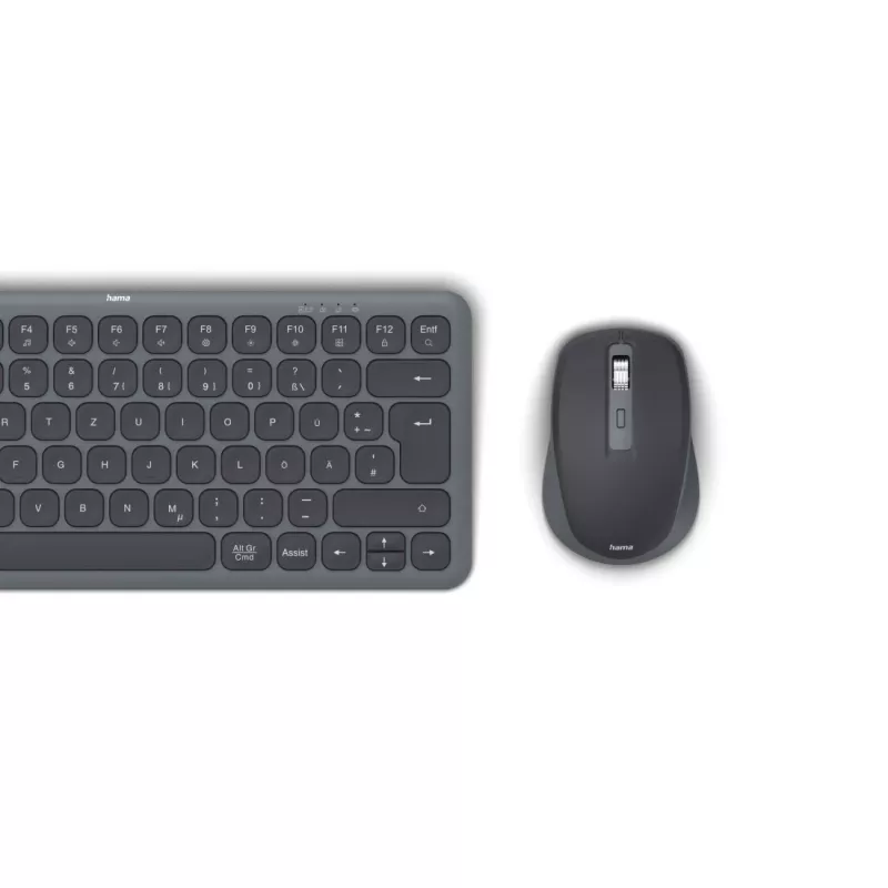 Hama WKM-500 Tastatur Maus inklusive Home/Office RF Wireless + Bluetooth QWERTZ Deutsch Schwarz