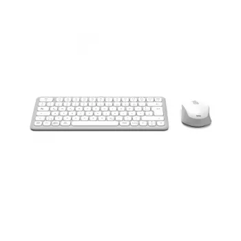 Hama WKM-500 Tastatur Maus inklusive Home USB + RF Wireless + Bluetooth QWERTZ Deutsch Grau, Weiß