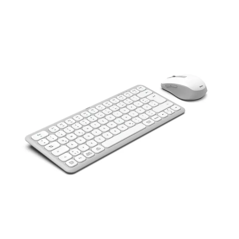 Hama WKM-500 Tastatur Maus inklusive Home USB + RF Wireless + Bluetooth QWERTZ Deutsch Grau, Weiß