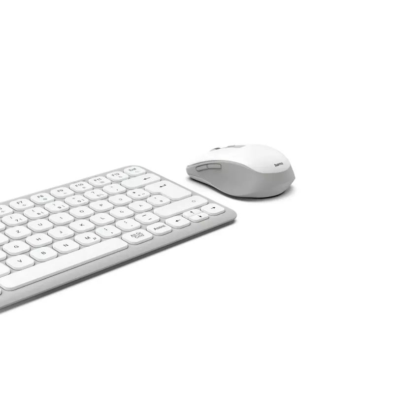 Hama WKM-500 Tastatur Maus inklusive Home USB + RF Wireless + Bluetooth QWERTZ Deutsch Grau, Weiß