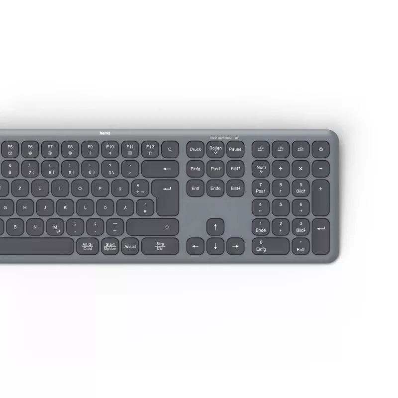 Hama WK-550 Tastatur Home/Office RF Wireless + Bluetooth QWERTZ German Schwarz, Dunkelgrau