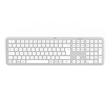 Hama WK-550 Tastatur Home/Office RF Wireless + Bluetooth QWERTZ German Grau, Weiß