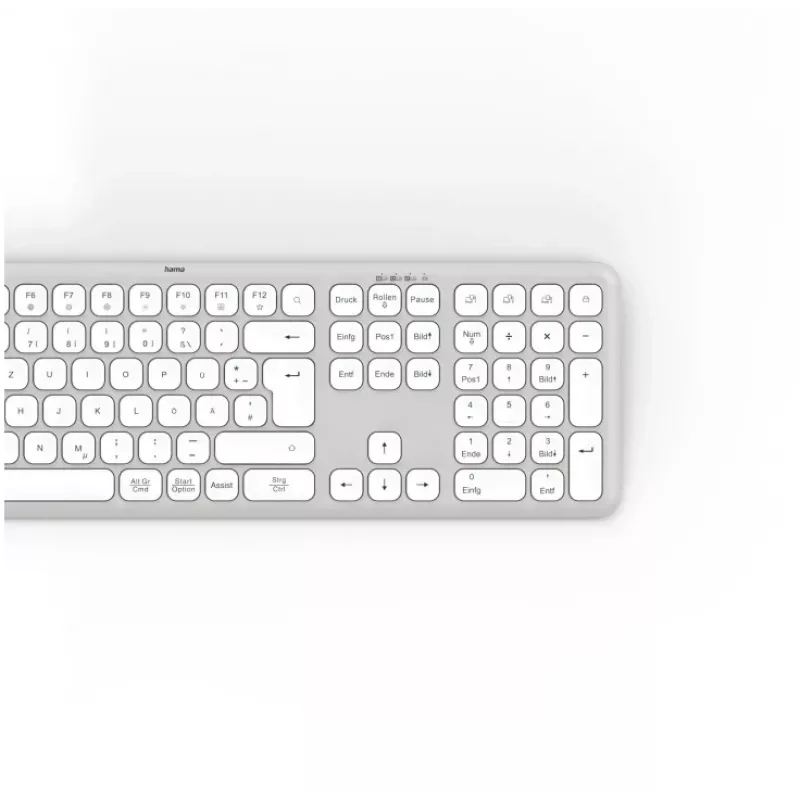 Hama WK-550 Tastatur Home/Office RF Wireless + Bluetooth QWERTZ German Grau, Weiß