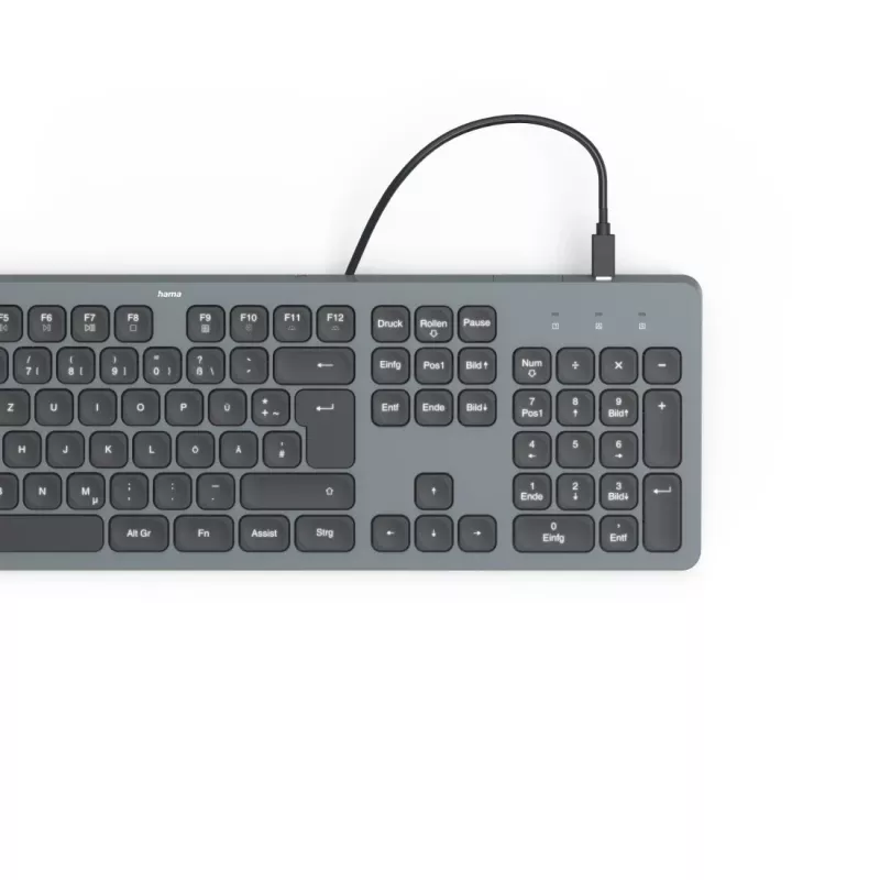 Hama CK-400 Tastatur Home/Office USB QWERTZ German Schwarz, Dunkelgrau