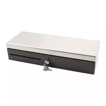 Elektronische Kassenschublade Olympia HS-170S mit Kunststoff-/Stahlgehäuse, schwarz und Edelstahl-Finish