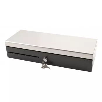 Elektronische Kassenschublade Olympia HS-170S mit Kunststoff-/Stahlgehäuse, schwarz und Edelstahl-Finish