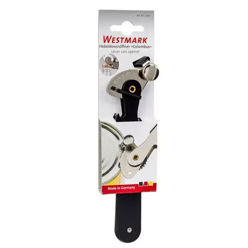 Mechanischer Dosenöffner Westmark Columbus Schwarz gebürsteter Stahl Breite 28 mm Tiefe 162 mm Höhe 28 mm