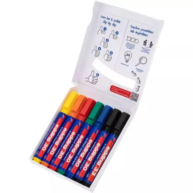 Permanent-Marker Edding Farbenfrohes Flipchart-Set sortiert 7 Stück