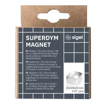 Bastelmagnet Quadratisch Sigel BA705 Neodymium Silber 20x20x10mm