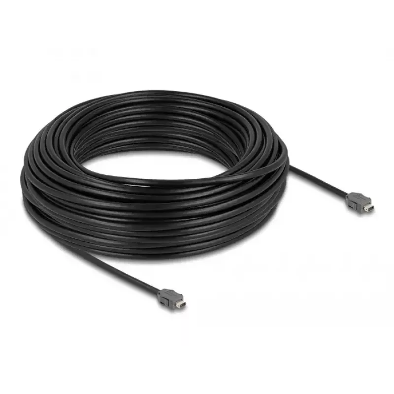 DeLOCK Netzwerkkabel ix Industrial A-kodiert Stecker zu Stecker Cat.7 30 m Schwarz