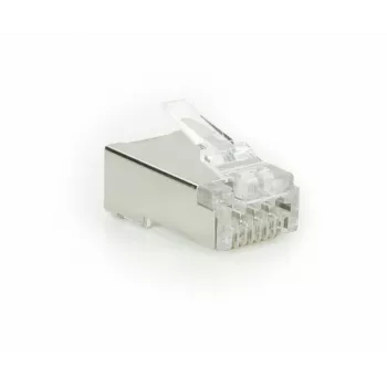 ACT CAT6A pass-through geschirmter modularer RJ45-Steckverbinder Goldkontakte Silber Transparent